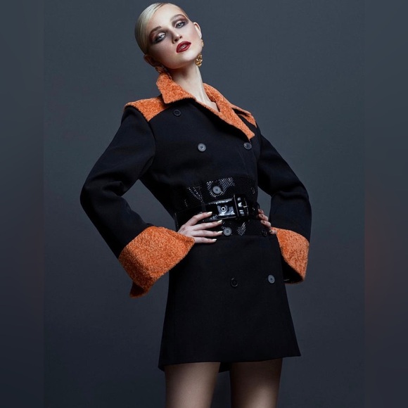 RARE Georgine Newton Wool leather Coat - Picture 4 of 16